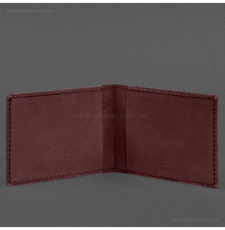 Шкіряна обкладинка для посвідчення Національної гвардії України (бордова)