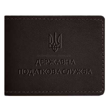 Кожаная обложка для удостоверения Государственной налоговой службы (темно-коричневая) кожа Krast