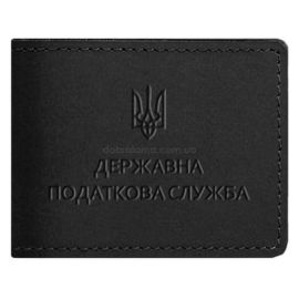 Кожаная обложка для удостоверения Государственной налоговой службы (черная) кожа Krast