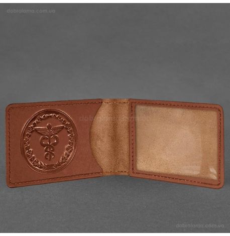 Кожаная обложка для удостоверения Государственной налоговой службы (светло-коричневая) кожа Crazy Horse