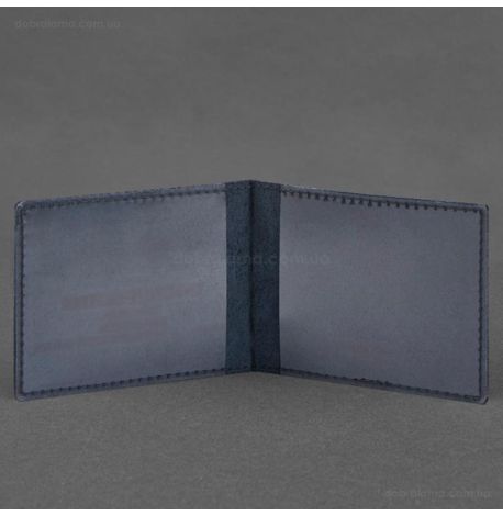 Шкіряна обкладинка для посвідчення інваліда російсько-української війни (темно-синя) шкіра Crazy Horse