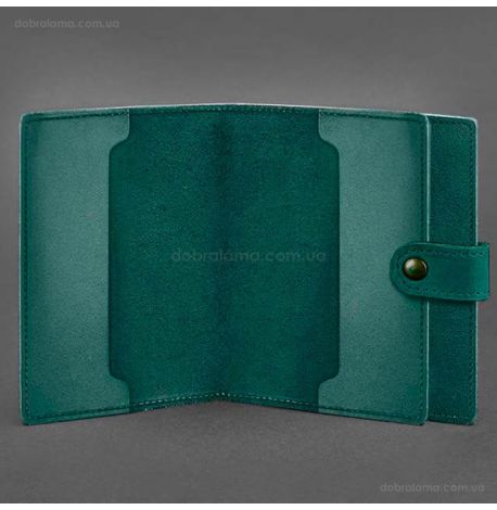 Шкіряна обкладинка-портмоне для посвідчення офіцера 11.0 (зелена)