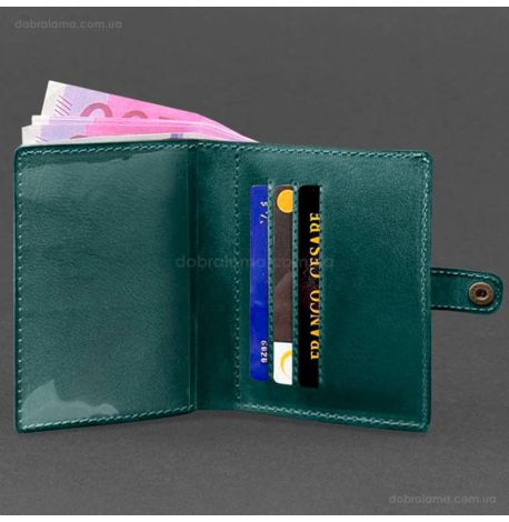Шкіряна обкладинка-портмоне для посвідчення офіцера 11.0 (зелена)