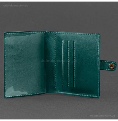 Шкіряна обкладинка-портмоне для посвідчення офіцера 11.0 (зелена)