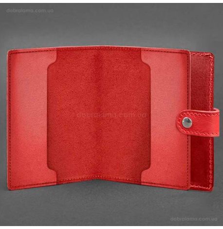 Кожаная обложка-портмоне для удостоверения офицера 11.0 (красная)