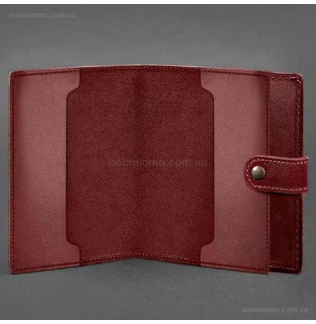 Шкіряна обкладинка-портмоне для посвідчення офіцера 11.0 (бордова)