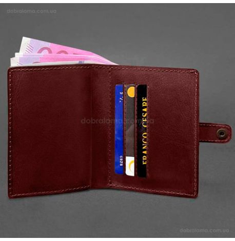 Шкіряна обкладинка-портмоне для посвідчення офіцера 11.0 (бордова)