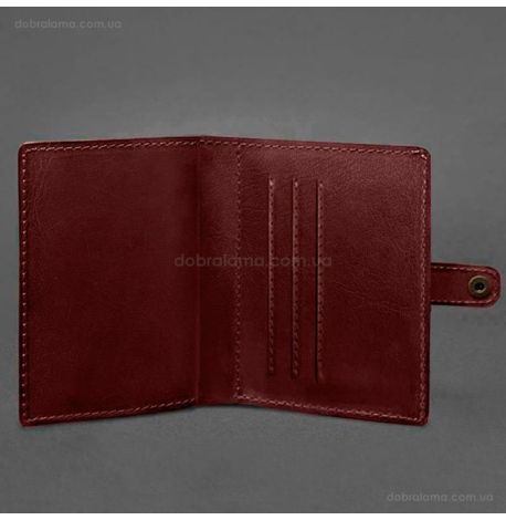 Шкіряна обкладинка-портмоне для посвідчення офіцера 11.0 (бордова)