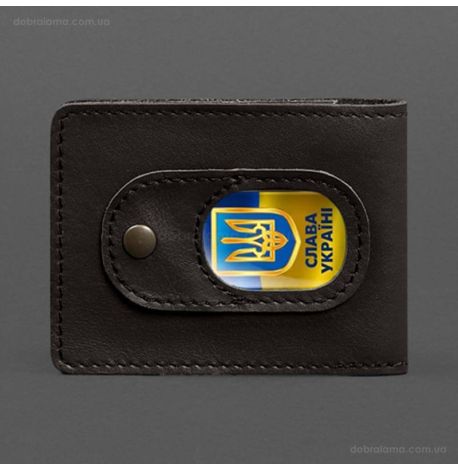 Кожаная обложка для удостоверения УБД с карманом для жетона (темно-коричневая), 8,5х11,5