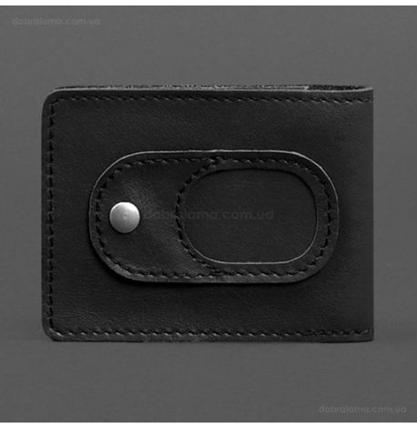 Кожаная обложка для удостоверения УБД с карманом для жетона (черная), 8,5х11,5