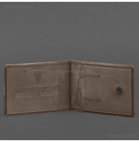 Шкіряна обкладинка для посвідчення УБД з кишенею для жетону (темно-коричнева), 8х10,5, шкіра Crazy Horse