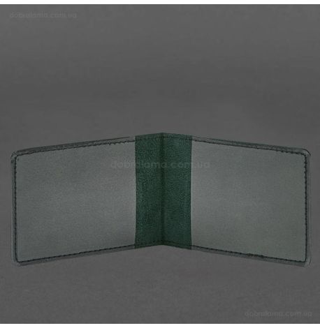 Кожаная обложка для удостоверения УБД 2.2 (зеленая) 8х10,5, кожа Krast