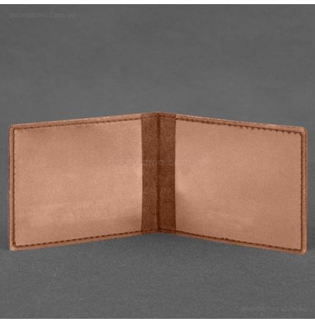 Кожаная обложка для удостоверения ветерана военной службы (светло-коричневая)