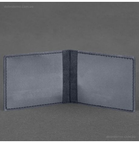 Шкіряна обкладинка для посвідчення ветерана військової служби (темно-синя)