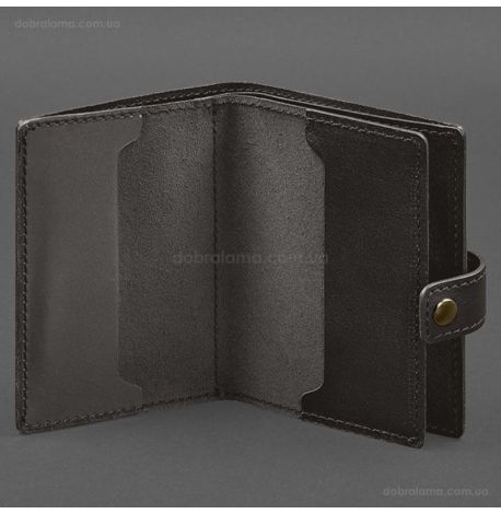 Шкіряна обкладинка-портмоне для військового квитка офіцера запасу 21.0 (темно-коричнева)