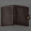 Шкіряна обкладинка-портмоне для військового квитка офіцера запасу 21.0 (темно-коричнева)