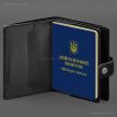 Шкіряна обкладинка-портмоне для військового квитка офіцера запасу 21.0 (чорна)