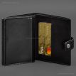 Шкіряна обкладинка-портмоне для військового квитка офіцера запасу 21.0 (чорна)