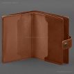 Шкіряна обкладинка-портмоне для військового квитка офіцера запасу 21.0 (світло-коричнева)