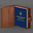Шкіряна обкладинка-портмоне для військового квитка офіцера запасу 21.0 (світло-коричнева)