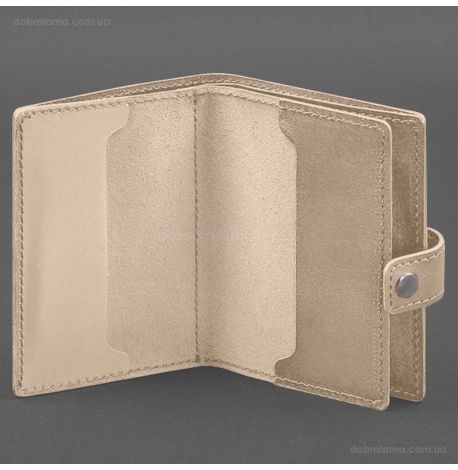Кожаная обложка-портмоне для военного билета офицера запаса 21.0 (светло-бежевая)