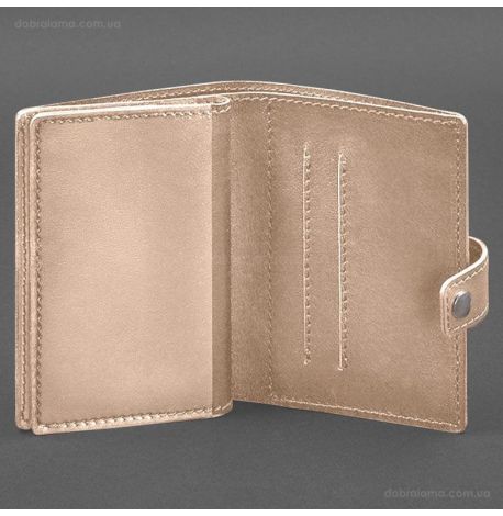Кожаная обложка-портмоне для военного билета офицера запаса 21.0 (светло-бежевая)