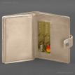 Кожаная обложка-портмоне для военного билета офицера запаса 21.0 (светло-бежевая)