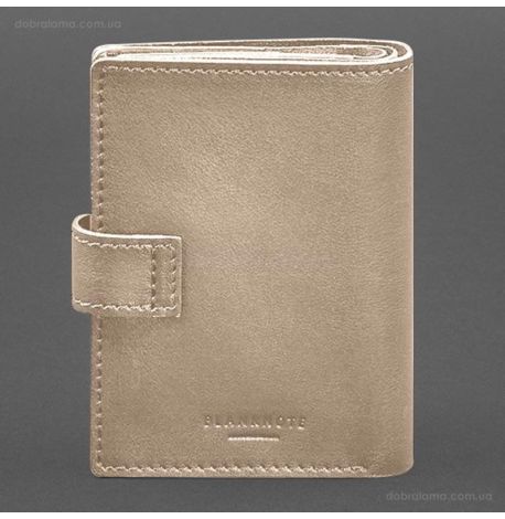 Кожаная обложка-портмоне для военного билета офицера запаса 21.0 (светло-бежевая)