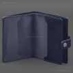 Шкіряна обкладинка-портмоне для військового квитка офіцера запасу 21.0 (темно-синя)