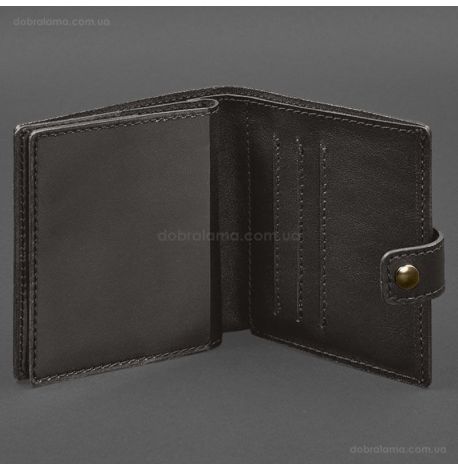 Шкіряна обкладинка-портмоне для військового квитка офіцера запасу 22.0 (темно-коричнева)