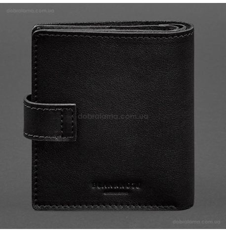 Шкіряна обкладинка-портмоне для військового квитка офіцера запасу 22.0 (чорна)