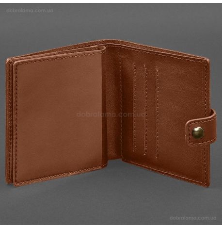 Шкіряна обкладинка-портмоне для військового квитка офіцера запасу 22.0 (світло-коричнева)