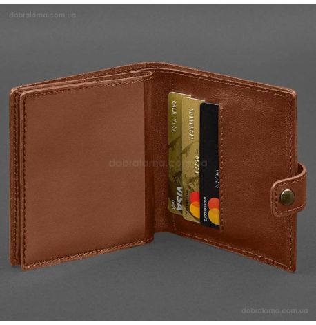 Шкіряна обкладинка-портмоне для військового квитка офіцера запасу 22.0 (світло-коричнева)