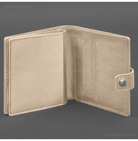 Кожаная обложка-портмоне для военного билета офицера запаса 22.0 (светло-бежевая)