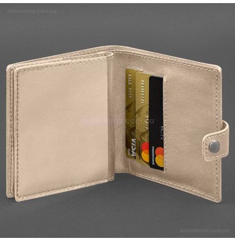 Кожаная обложка-портмоне для военного билета офицера запаса 22.0 (светло-бежевая)