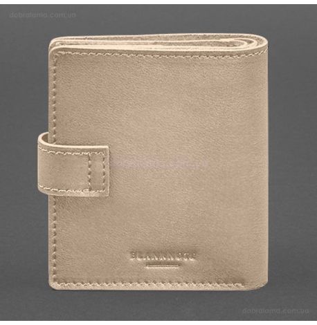 Кожаная обложка-портмоне для военного билета офицера запаса 22.0 (светло-бежевая)