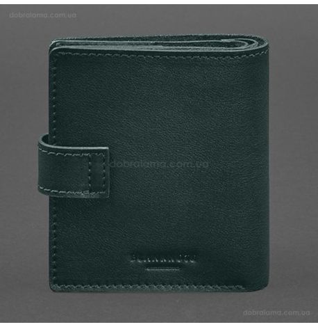 Шкіряна обкладинка-портмоне для військового квитка офіцера запасу 22.0 (зелена)