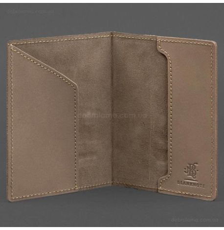 Кожаная обложка для военного билета 7.3 (светло-бежевая) кожа Crazy Horse