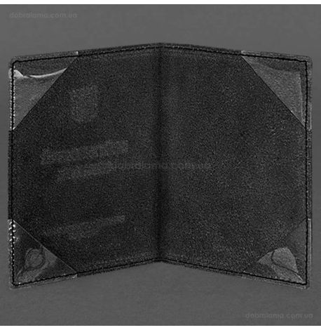 Шкіряна обкладинка для військового квитка (під військово-обліковий документ) 7.4 А5 (чорна)