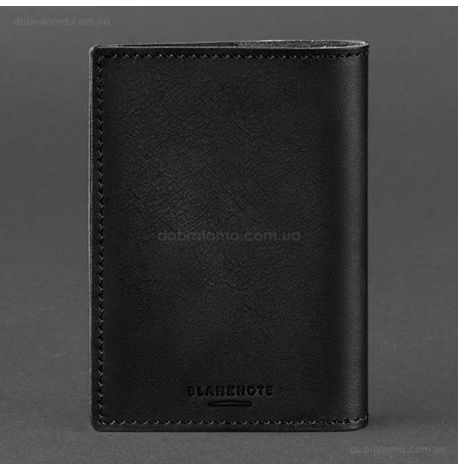 Шкіряна обкладинка для військового квитка (під військово-обліковий документ) 7.4 А5 (чорна)