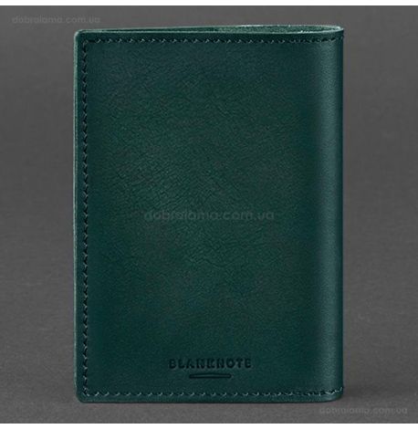 Кожаная обложка для военного билета (под военно-учетный документ) 7.4 А5 (зеленая)