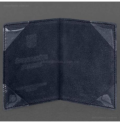 Шкіряна обкладинка для військового квитка (під військово-обліковий документ) 7.4 А5 (темно-синя)