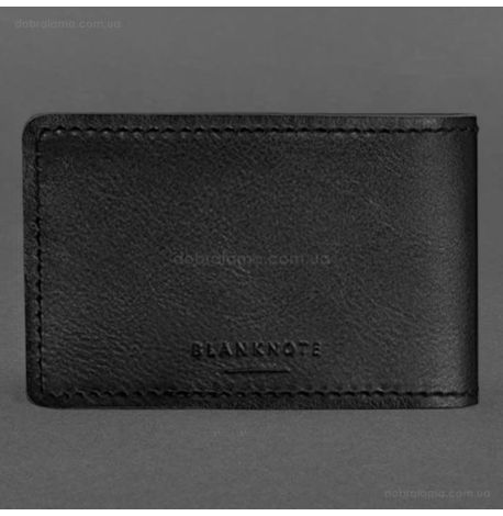 Кожаная обложка для удостоверения военного волонтера (черная)