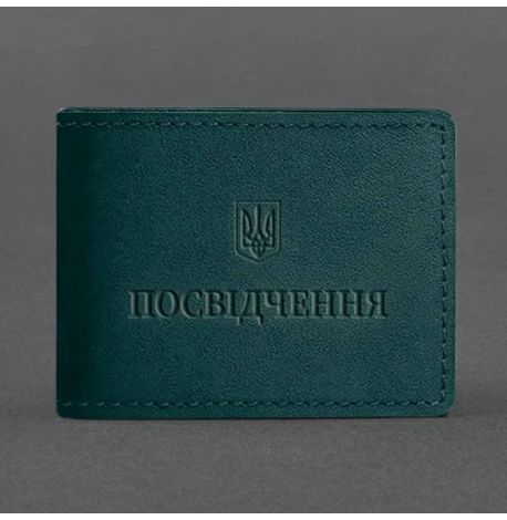 Кожаная обложка для удостоверения универсальная (зеленая)