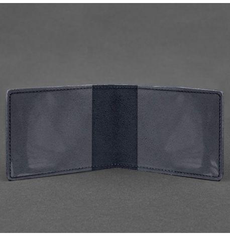 Кожаная обложка для удостоверения универсальная (темно-синяя) кожа Crazy Horse