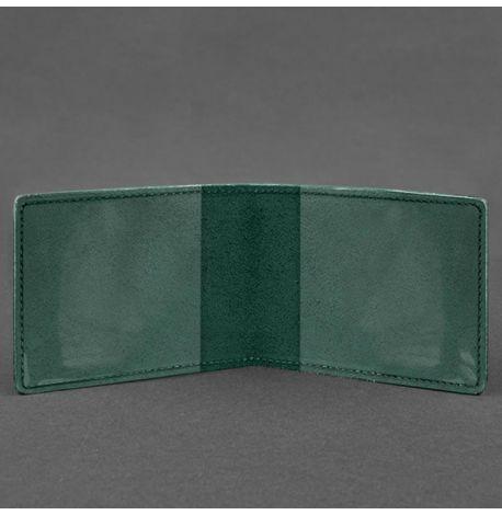 Кожаная обложка для удостоверения УБД (зеленая) 8x10,5