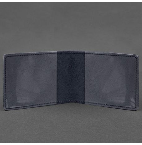 Шкіряна обкладинка для посвідчення УБД (темно-синя) 8,5x11,5, шкіра Crazy Horse