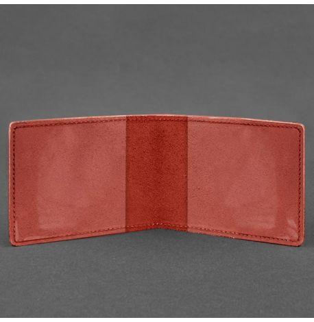 Шкіряна обкладинка для посвідчення УБД (червона) 8x10,5