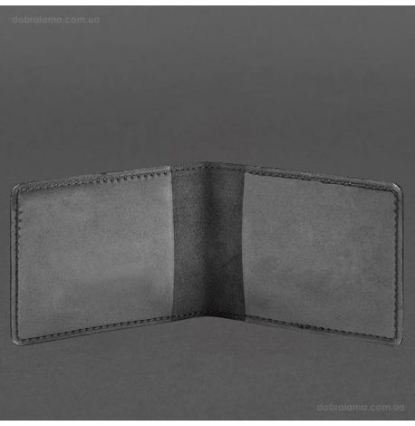 Кожаная обложка для удостоверения УБД 2.2 (черная) 8,5х11,5, кожа Crazy Horse