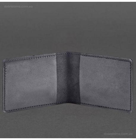 Кожаная обложка для удостоверения УБД 2.2 (темно-синяя) 8,5х11,5, кожа Crazy Horse